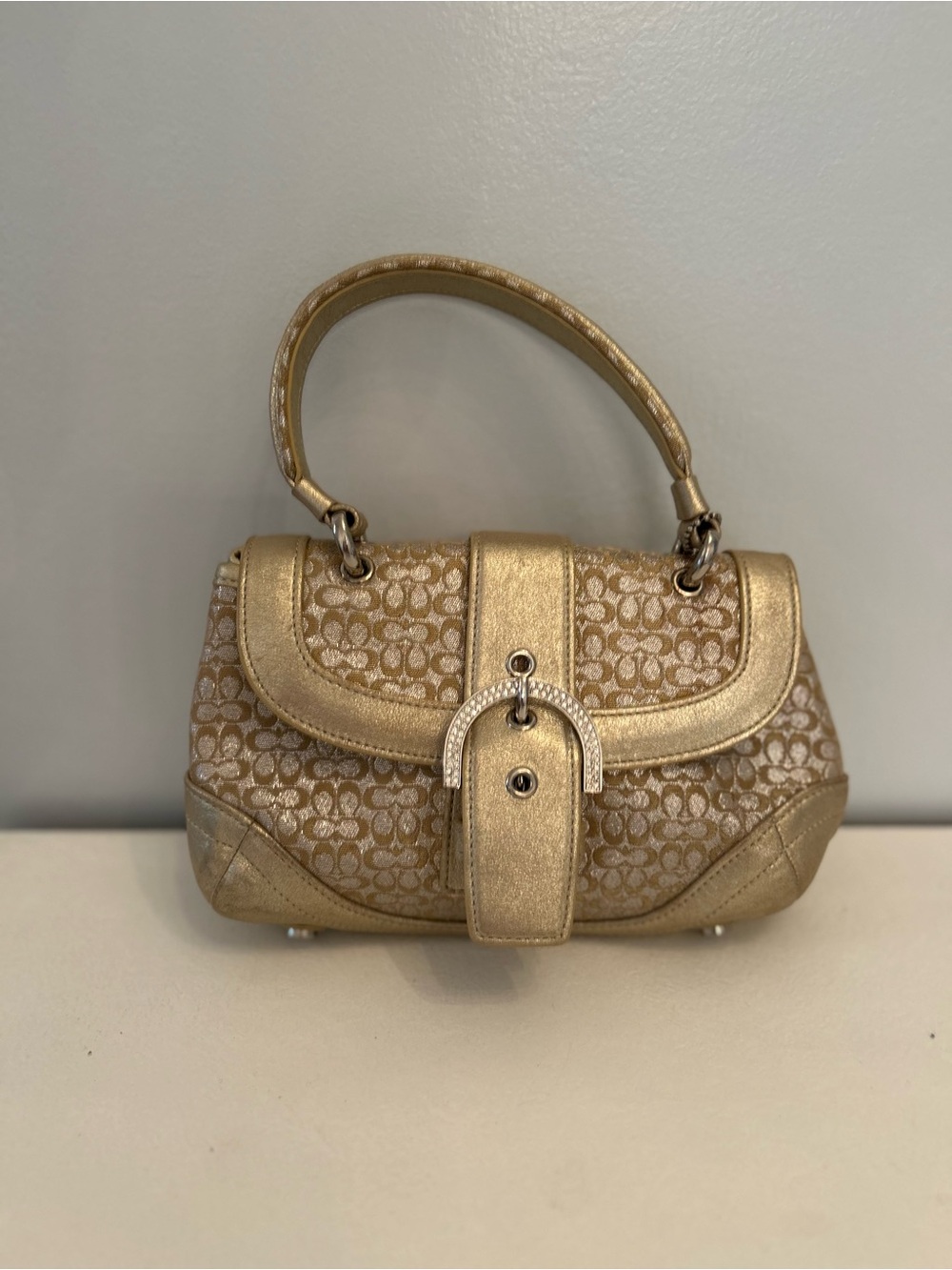 Coach Metallic Gold Mini Top Handle Bag - Picture 9 of 10